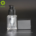 Skincare cream use packing boston clear frosted 20ml bottle rectangle with square pump cap set